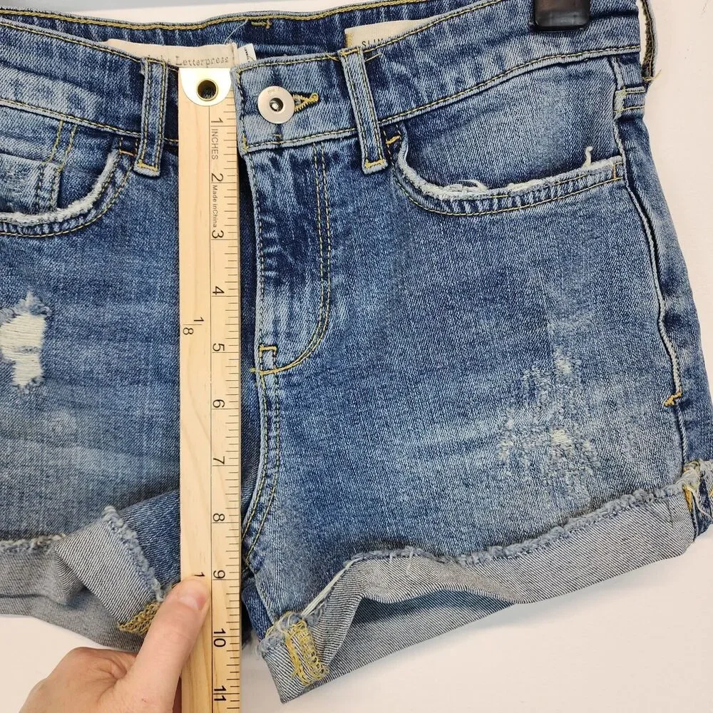 Pilcro Womens Slim Boyfriend Denim Shorts Sz 25" Roll Up Mid Rise Anthropologie - Picture 9 of 12